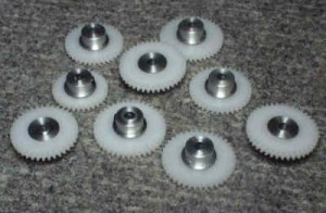 Převodové kolo 38T/M0,5 pro osu 3mm (bílý delrin)